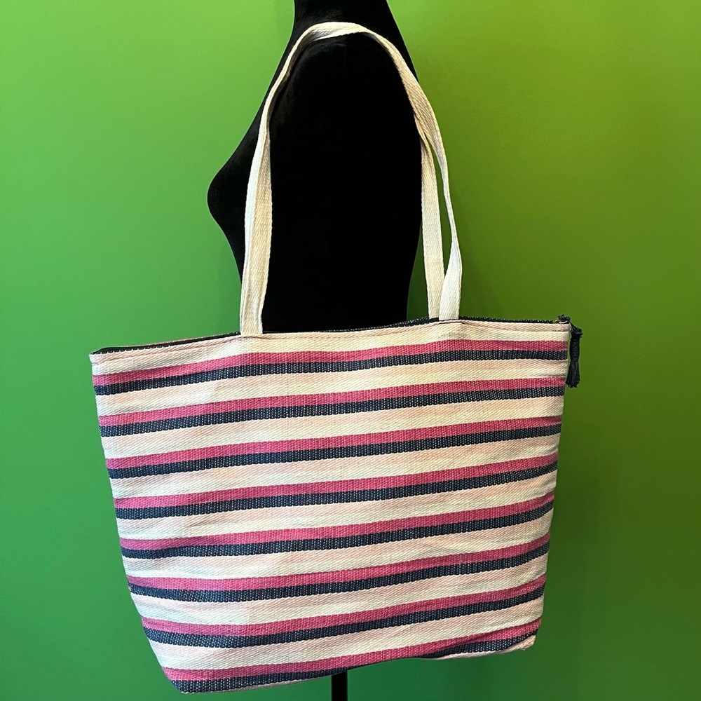 Pink White & Blue Beach pool Bag shoulder Tote